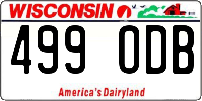 WI license plate 499ODB