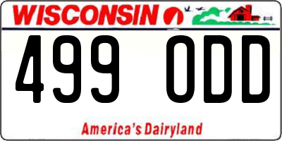 WI license plate 499ODD