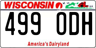 WI license plate 499ODH