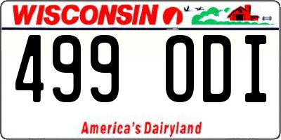 WI license plate 499ODI