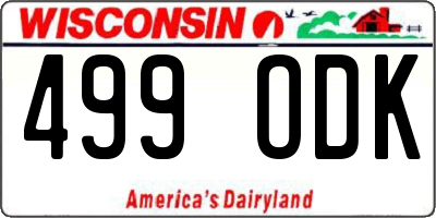 WI license plate 499ODK