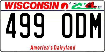 WI license plate 499ODM