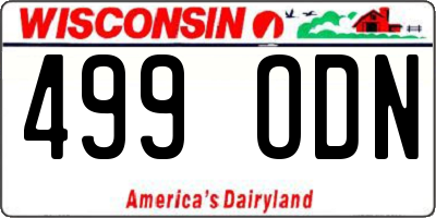 WI license plate 499ODN