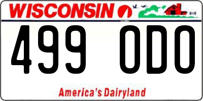 WI license plate 499ODO