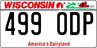 WI license plate 499ODP