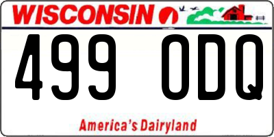 WI license plate 499ODQ