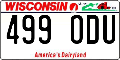 WI license plate 499ODU