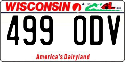 WI license plate 499ODV