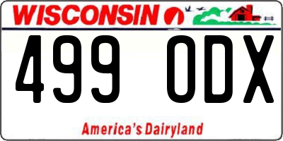 WI license plate 499ODX