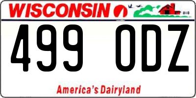 WI license plate 499ODZ
