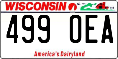 WI license plate 499OEA