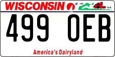 WI license plate 499OEB