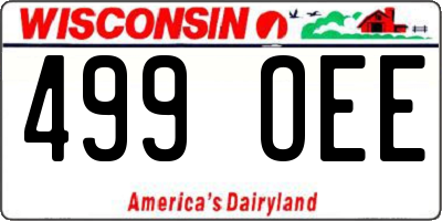 WI license plate 499OEE