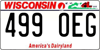 WI license plate 499OEG