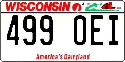 WI license plate 499OEI