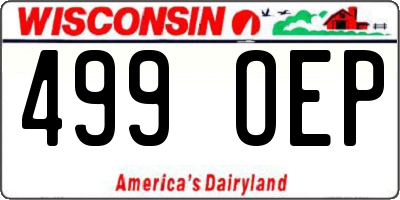WI license plate 499OEP