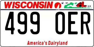 WI license plate 499OER