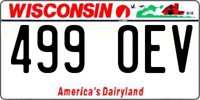 WI license plate 499OEV