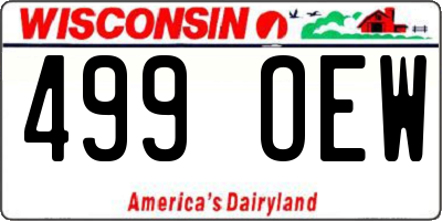 WI license plate 499OEW