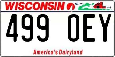 WI license plate 499OEY