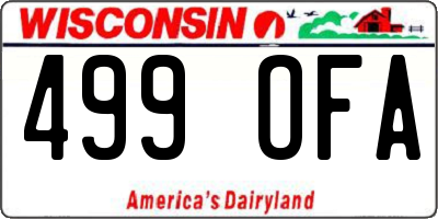 WI license plate 499OFA