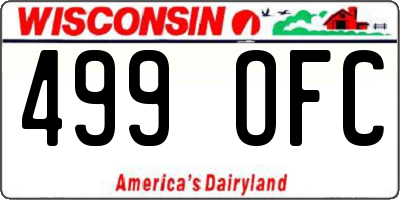 WI license plate 499OFC