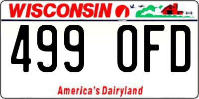 WI license plate 499OFD