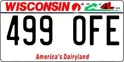 WI license plate 499OFE