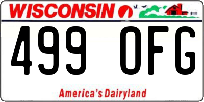 WI license plate 499OFG