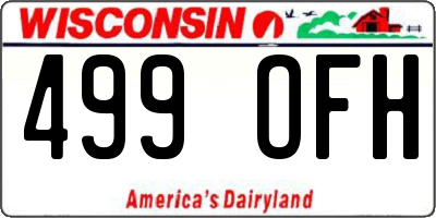 WI license plate 499OFH