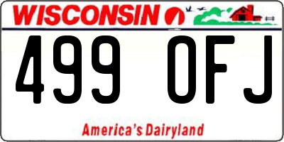 WI license plate 499OFJ