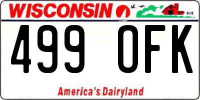 WI license plate 499OFK