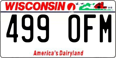 WI license plate 499OFM