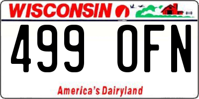 WI license plate 499OFN