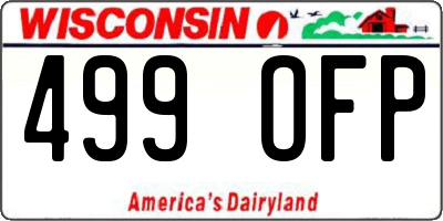 WI license plate 499OFP