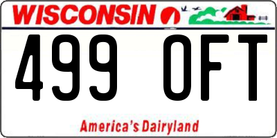 WI license plate 499OFT