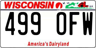 WI license plate 499OFW