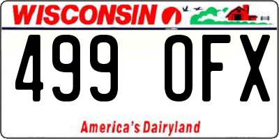 WI license plate 499OFX