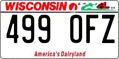 WI license plate 499OFZ