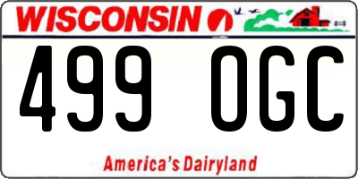 WI license plate 499OGC