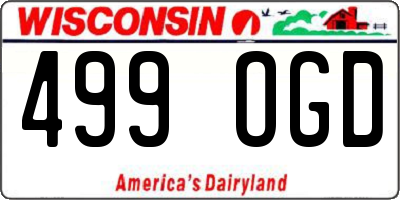 WI license plate 499OGD