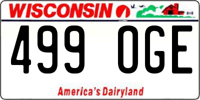 WI license plate 499OGE