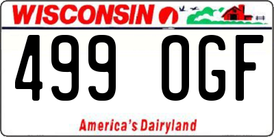 WI license plate 499OGF