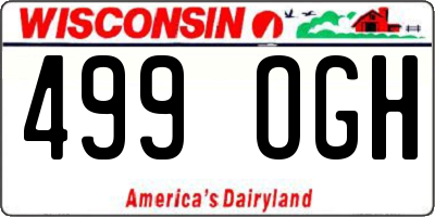 WI license plate 499OGH