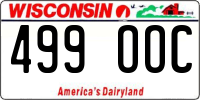 WI license plate 499OOC