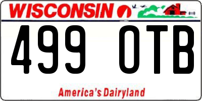 WI license plate 499OTB
