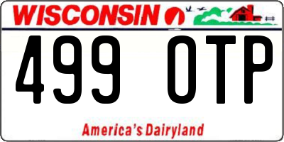 WI license plate 499OTP