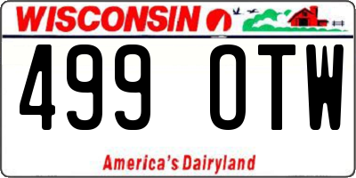 WI license plate 499OTW