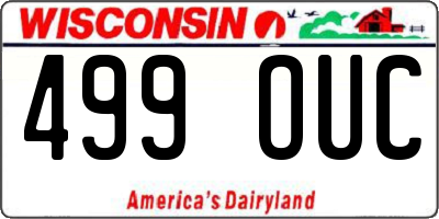 WI license plate 499OUC
