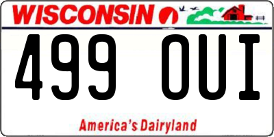 WI license plate 499OUI